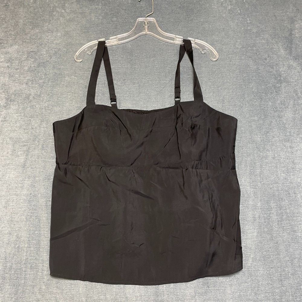 Torrid Camisole Tank Top Women 0 Black Sleeveless Adjustable Straps Smocked Back